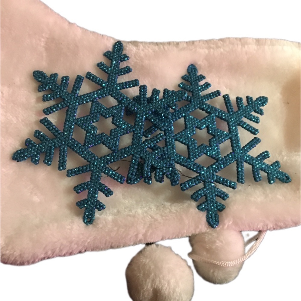 Glittery Blue Snowflake Ornaments set of 2